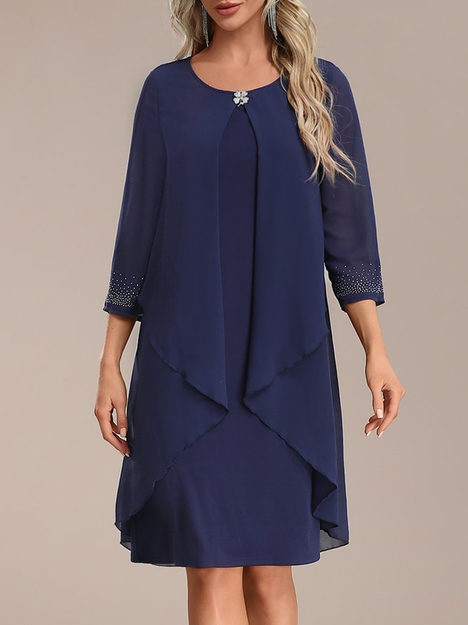 Plain Elegant Loose Hot Drilling Dress