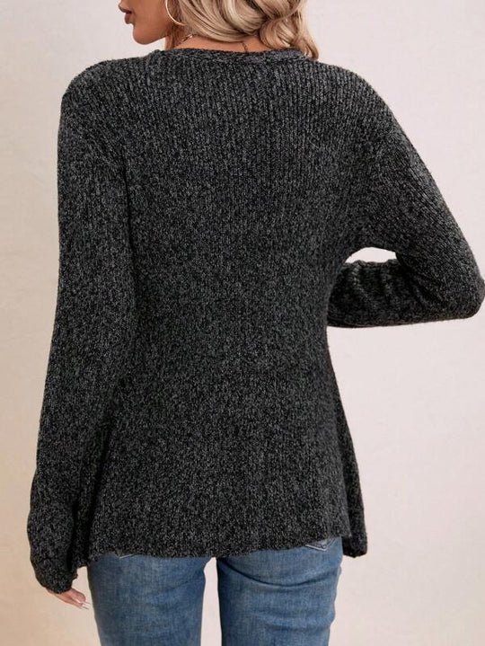 Casual Plain Loose V Neck Cardigan