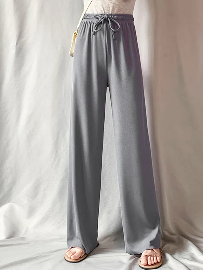 Plain Casual Loose Pants