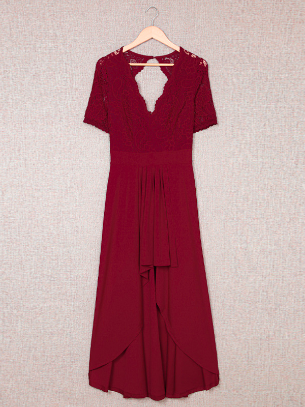 Plain Elegant Chiffon Dress With No