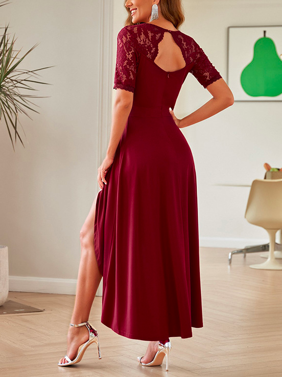 Plain Elegant Chiffon Dress With No