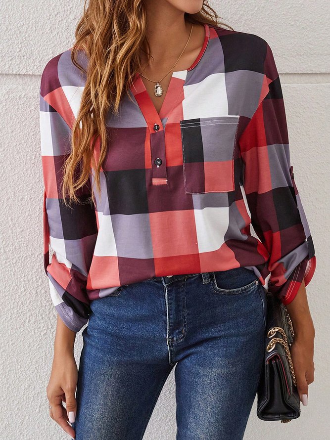Loose Casual Plaid Shirt