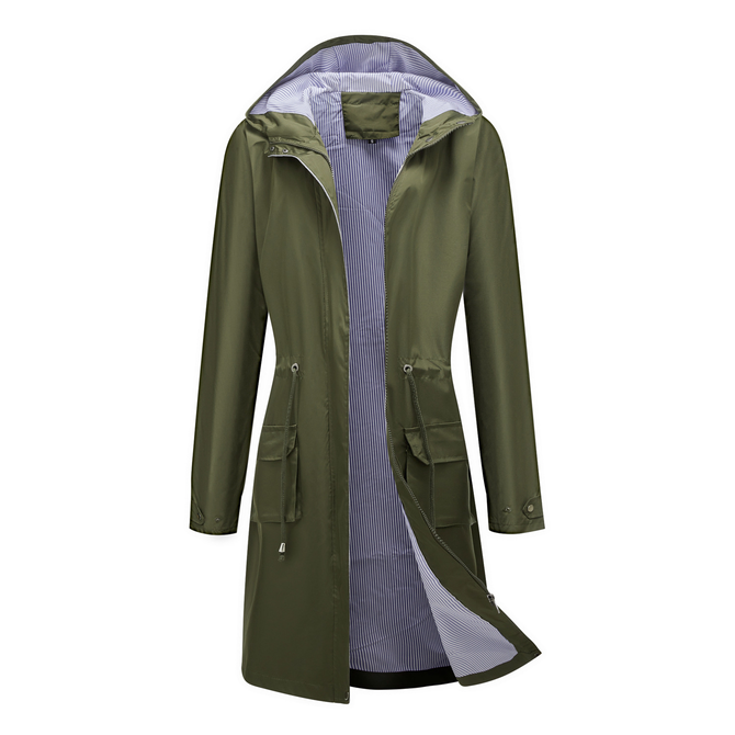 Hoodie Loose Plain Casual Trench Coat