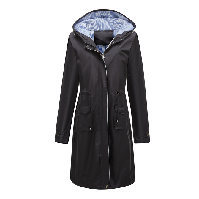 Hoodie Loose Plain Casual Trench Coat