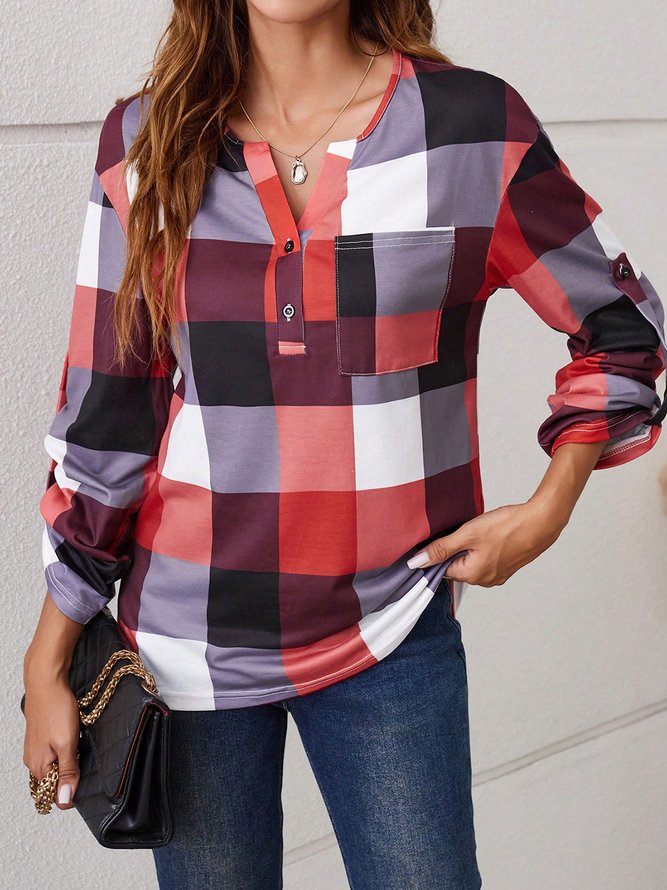 Loose Casual Plaid Shirt
