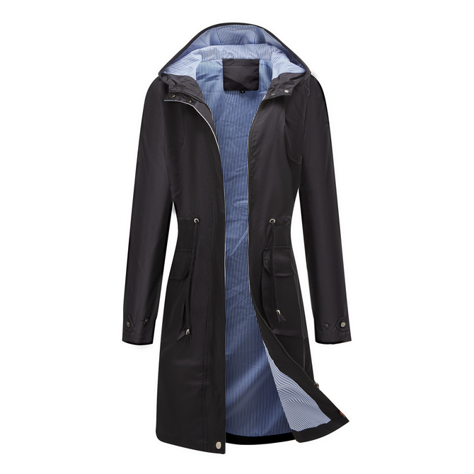 Hoodie Loose Plain Casual Trench Coat
