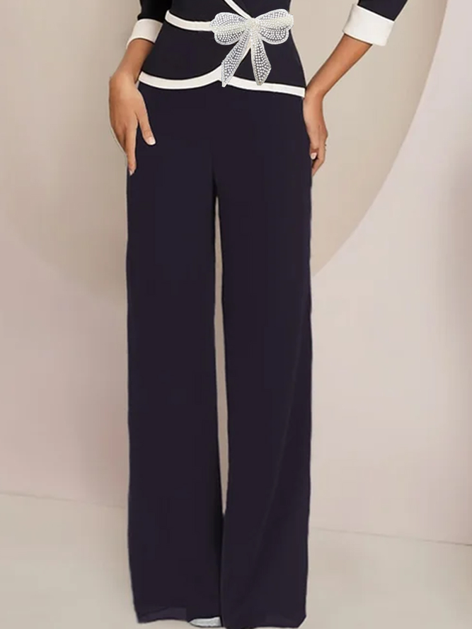 Elegant Color Block Two-Piece Set