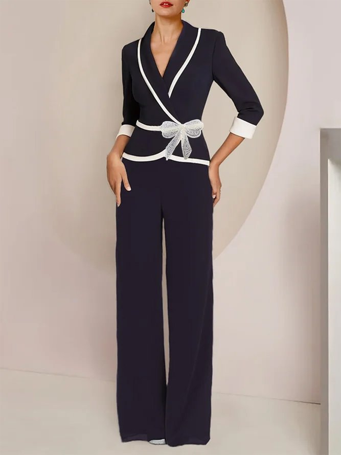 Elegant Color Block Two-Piece Set