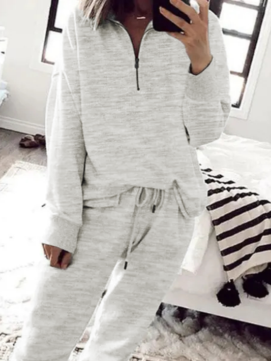 Casual Crew Neck Two-Piece Set