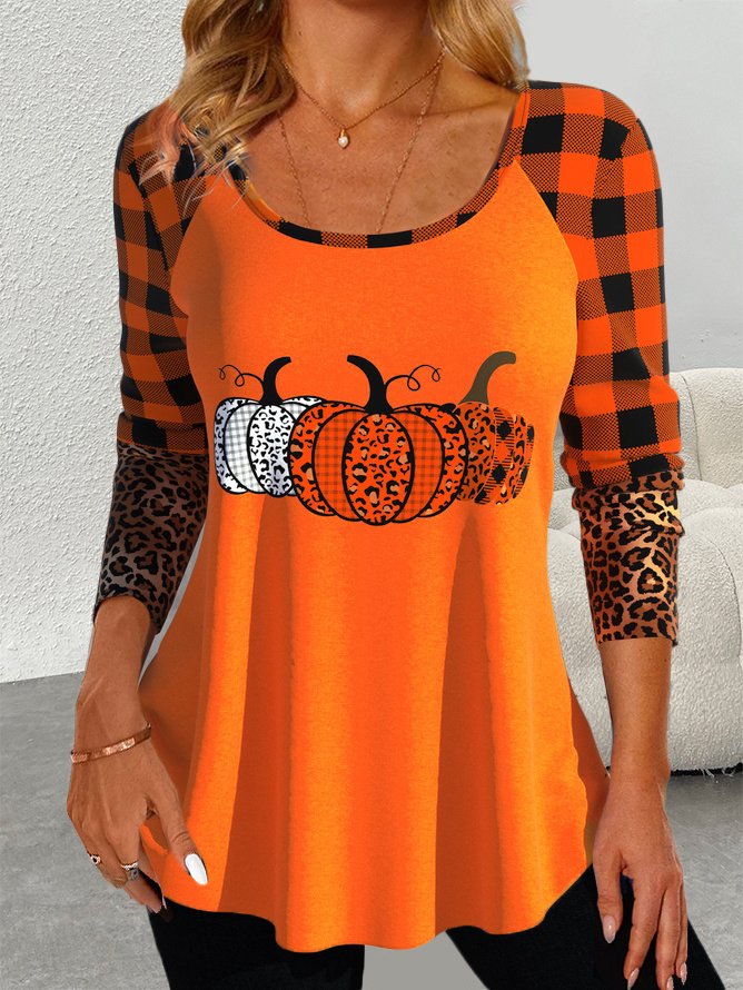 Women's Cute Halloween Pumpkin T-Shirt