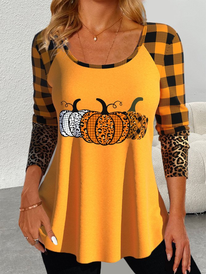 Women's Cute Halloween Pumpkin T-Shirt