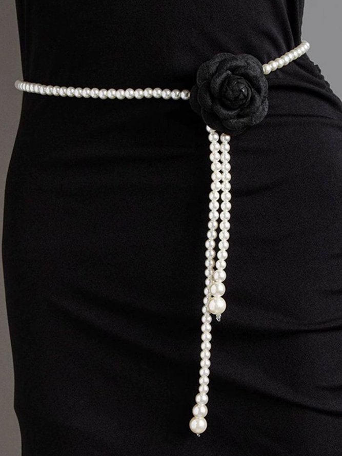 Side view of Women Floral All Season Elegant Wedding Plastic Belts