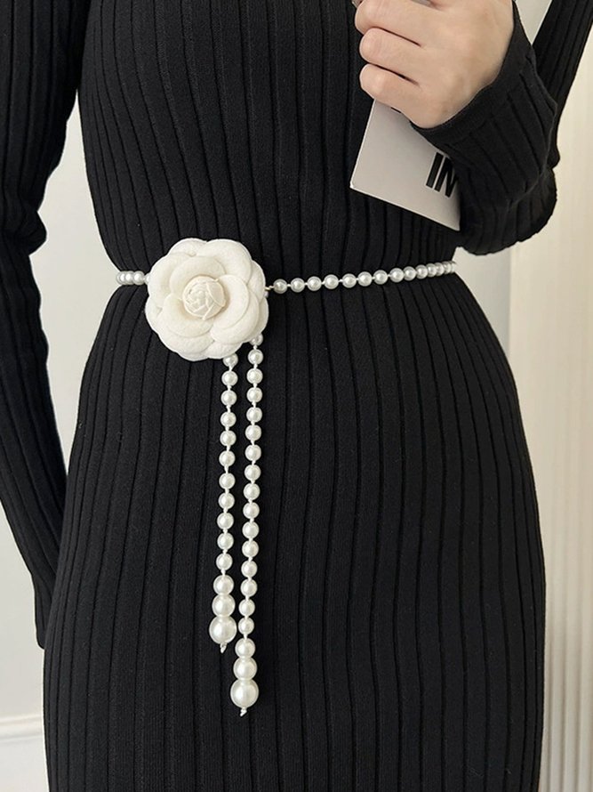 Side view of Women Floral All Season Elegant Wedding Plastic Belts