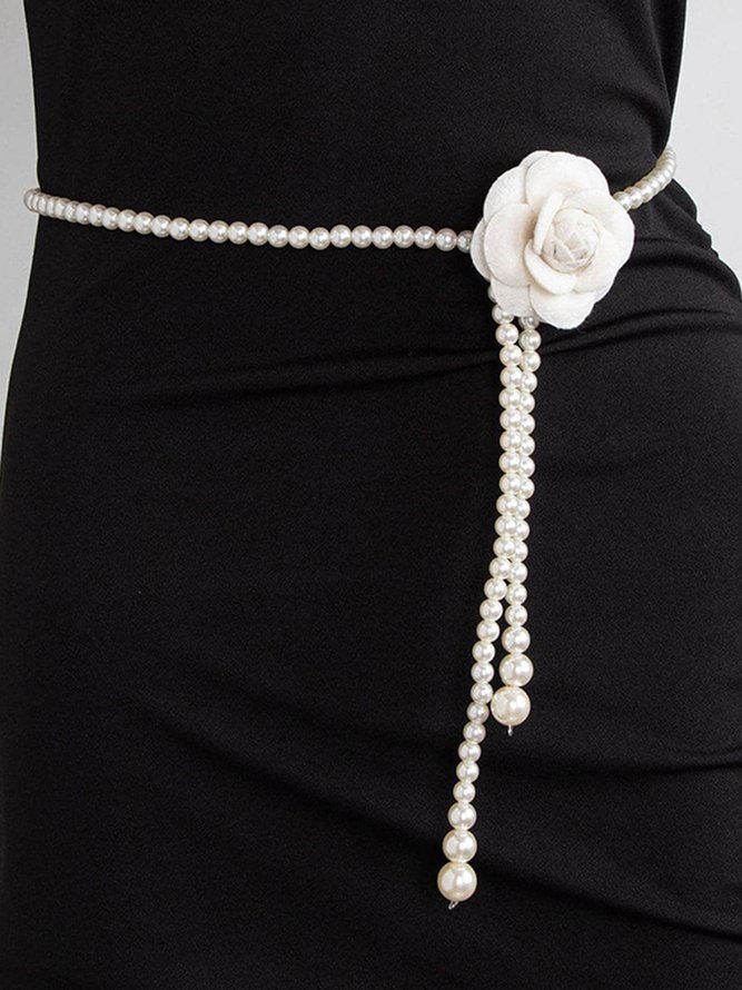 Side view of Women Floral All Season Elegant Wedding Plastic Belts