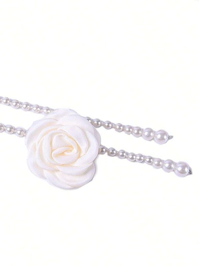 Side view of Women Floral All Season Elegant Wedding Plastic Belts