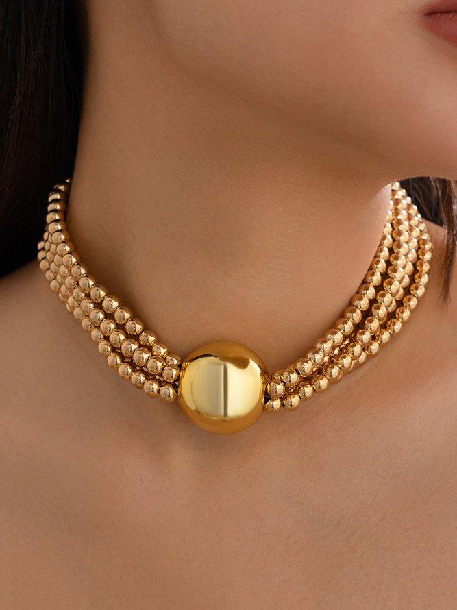 Side view of Women Plain All Season Elegant Party Beading Layer Sets Pearl Necklaces