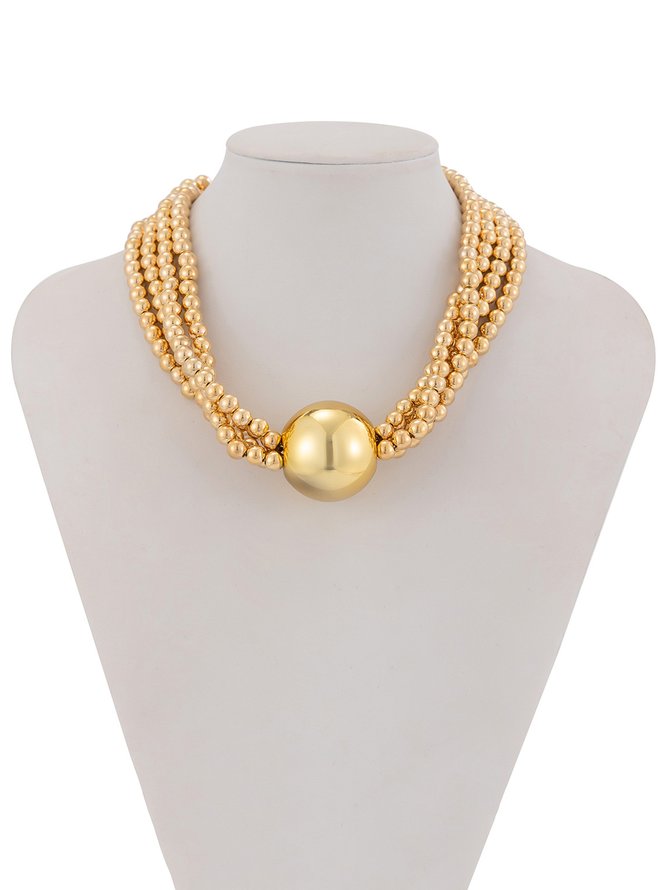 Side view of Women Plain All Season Elegant Party Beading Layer Sets Pearl Necklaces