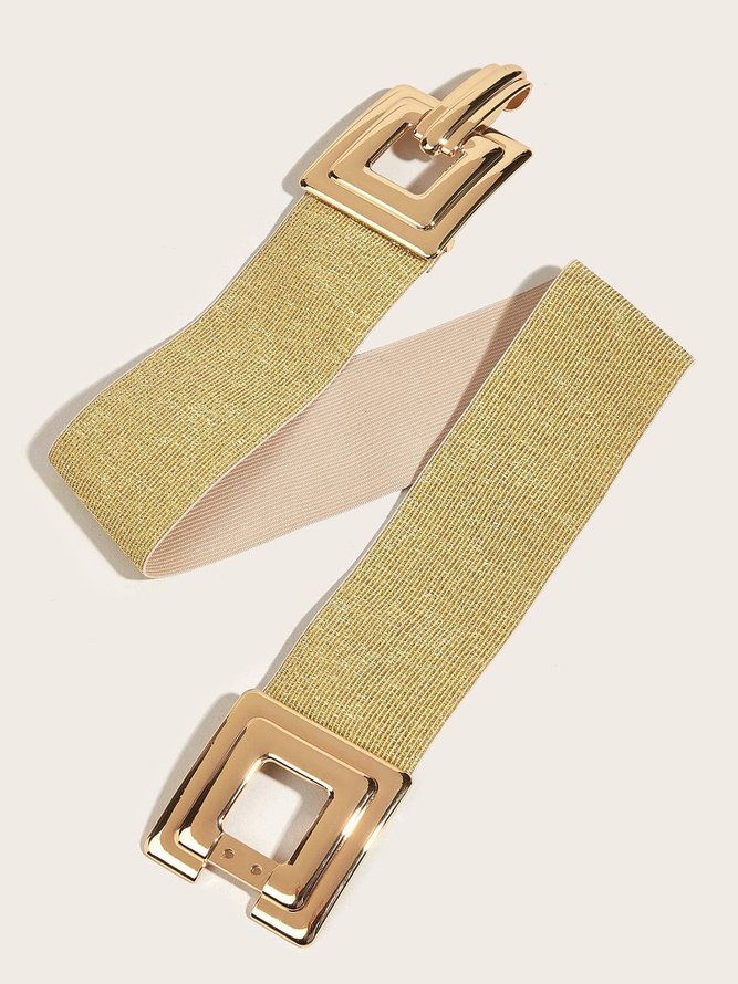 Side view of Women Geometric All Season Urban Metal Daily Metal High-Elastic Belts