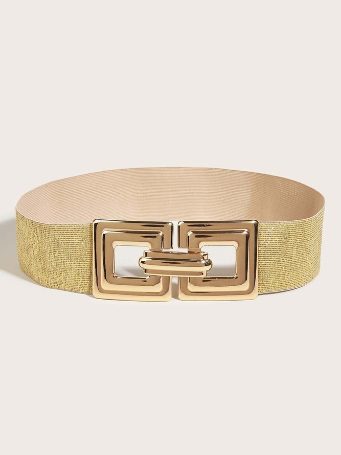 Side view of Women Geometric All Season Urban Metal Daily Metal High-Elastic Belts