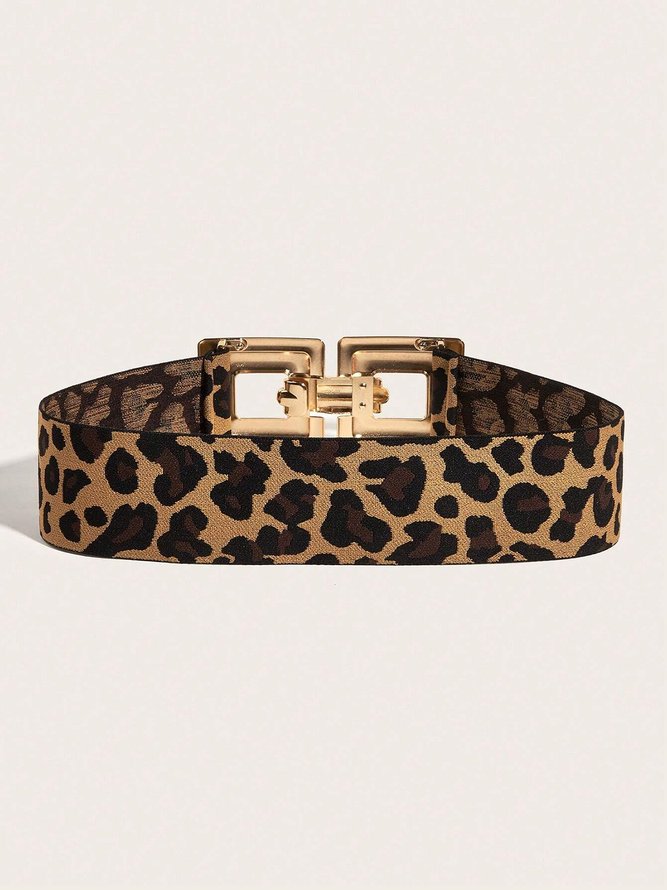 Side view of Women Geometric All Season Urban Metal Daily Metal High-Elastic Belts