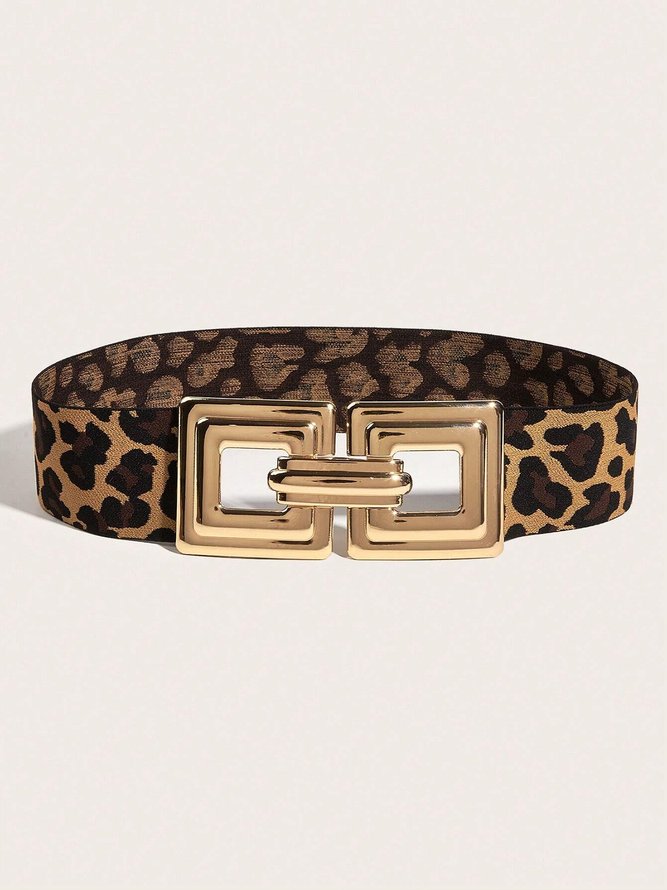 Side view of Women Geometric All Season Urban Metal Daily Metal High-Elastic Belts