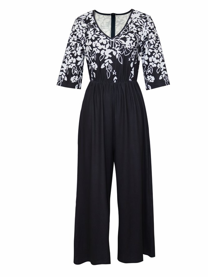 Side view of Women Gradient Pattern Vintage Jumpsuits