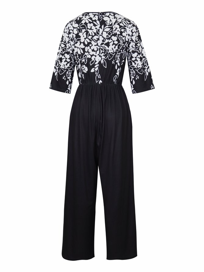 Side view of Women Gradient Pattern Vintage Jumpsuits