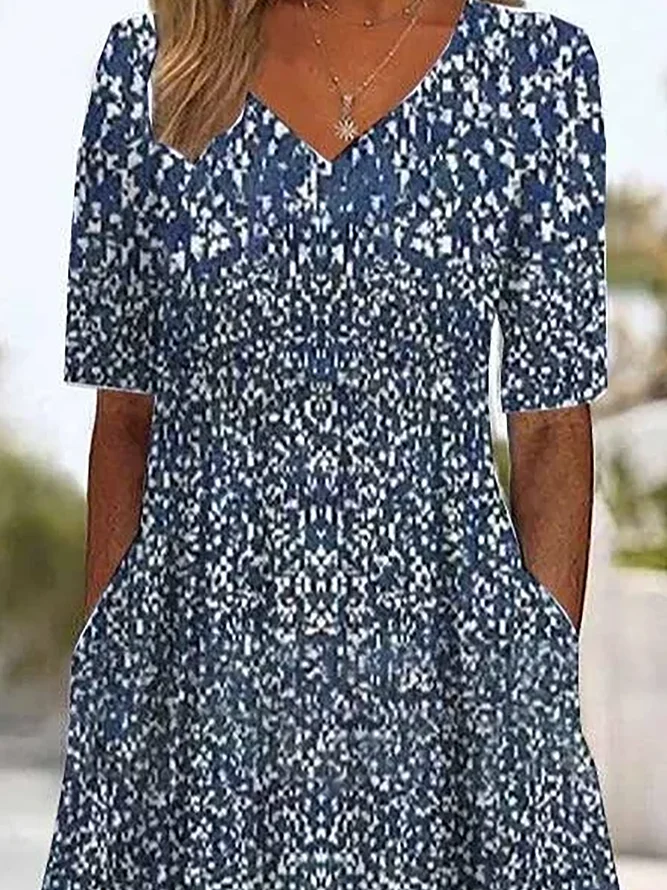 Side view of Women Ditsy Floral Casual Half Sleeve Summer Jumpsuits