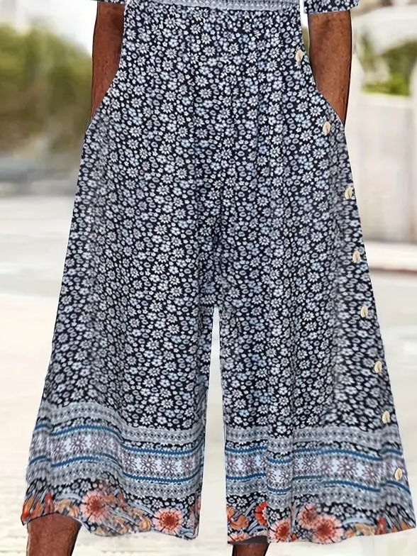 Side view of Women Floral Casual Jumpsuits