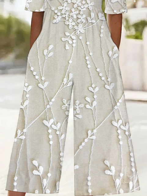 Side view of Women Floral Casual Jumpsuits