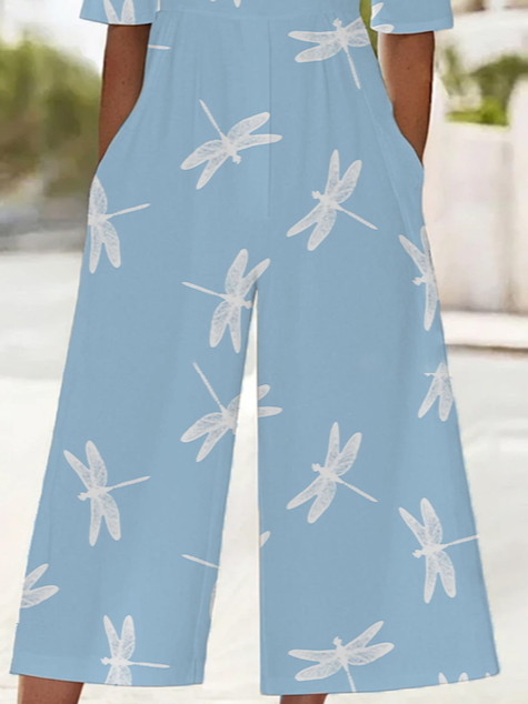 Side view of Women Dragonfly Casual Jumpsuits