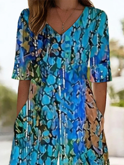 Side view of Women Abstract Casual Jumpsuits