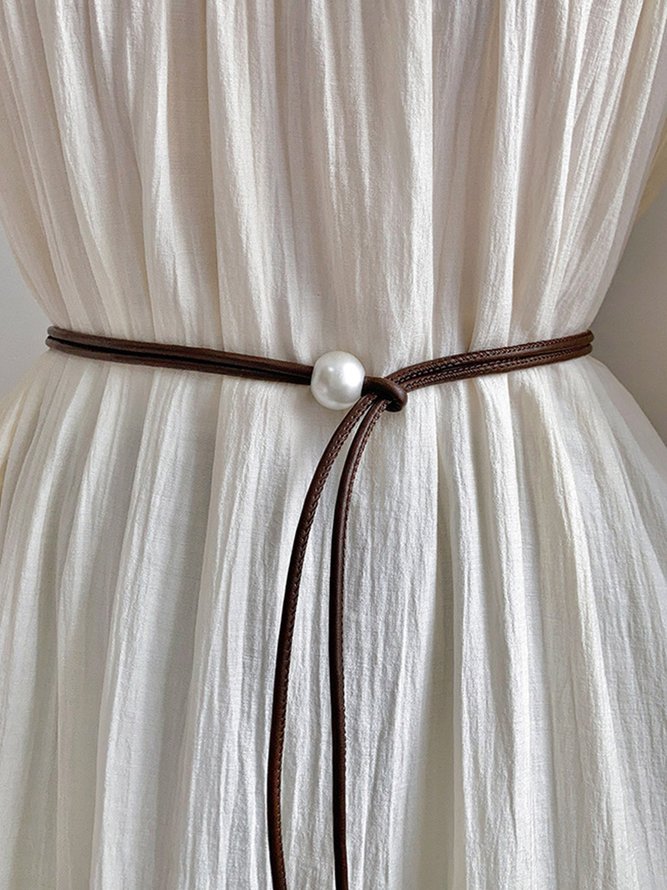 Side view of Plain All Season Urban Daily Pearl PU Belts for Women