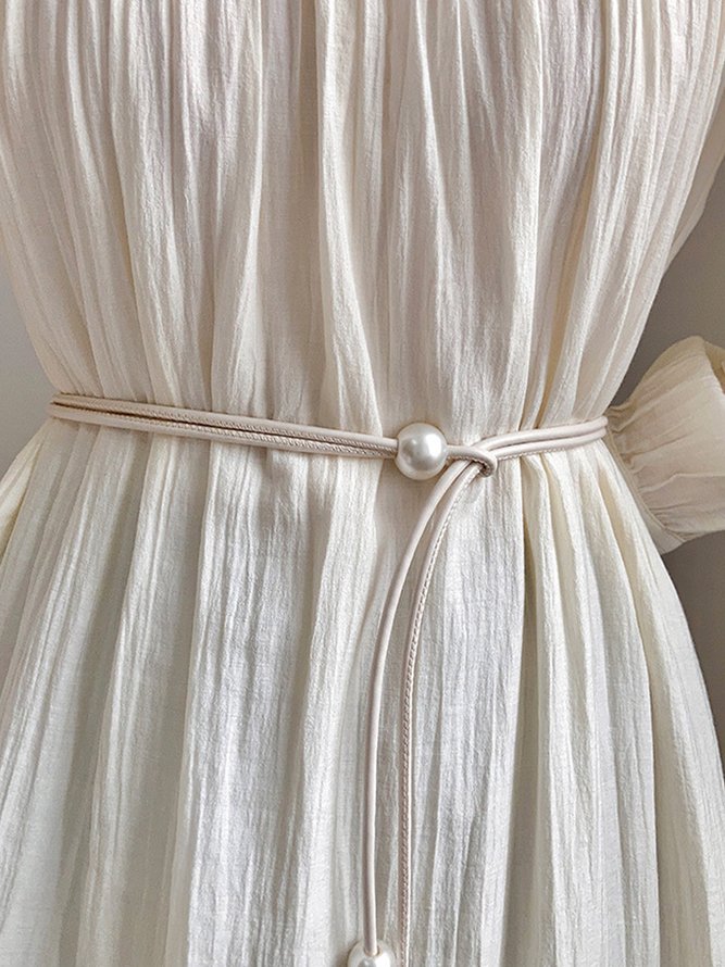 Side view of Plain All Season Urban Daily Pearl PU Belts for Women