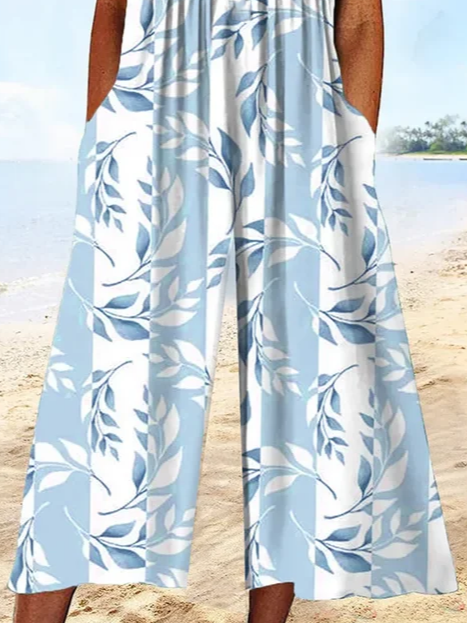 Side view of Women Floral Casual Jumpsuits
