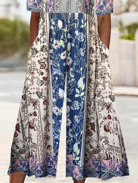 Side view of Women Floral Casual Jumpsuits