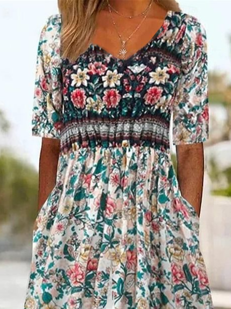 Side view of Women Floral Casual Jumpsuits