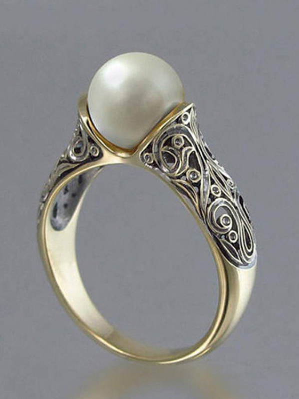 Women Geometric Ethnic All Season Panel Prom Metal Ring Rings