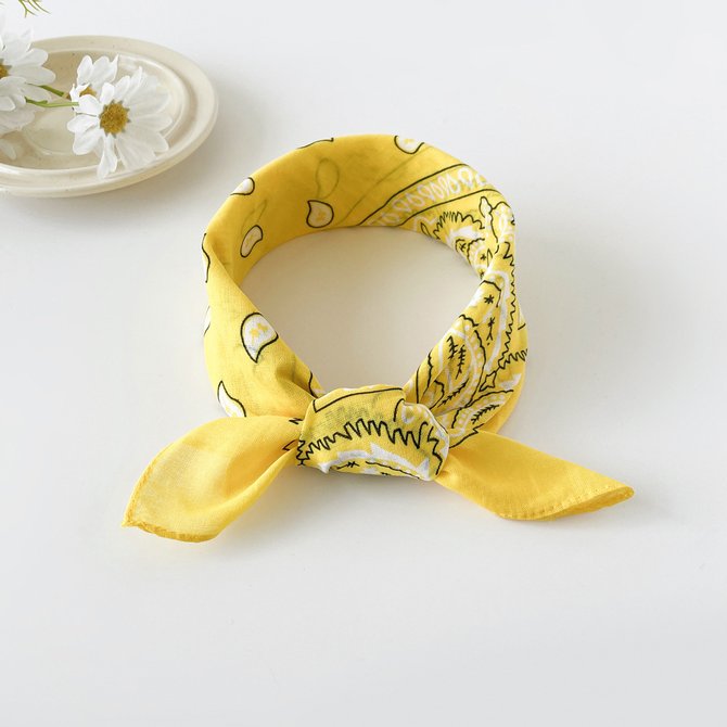 Side view of Women Painting Y2k All Season Printing Breathable Music Festival Beach Style Headbands Silk Hair Accessories