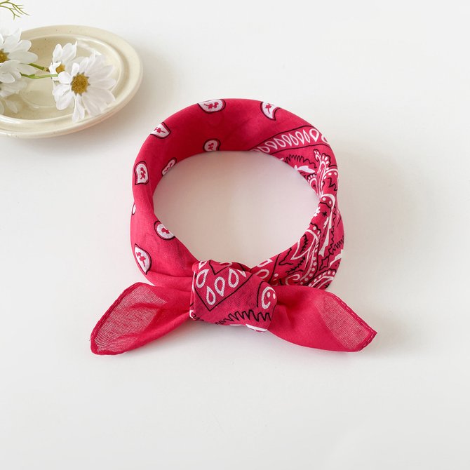 Side view of Women Painting Y2k All Season Printing Breathable Music Festival Beach Style Headbands Silk Hair Accessories