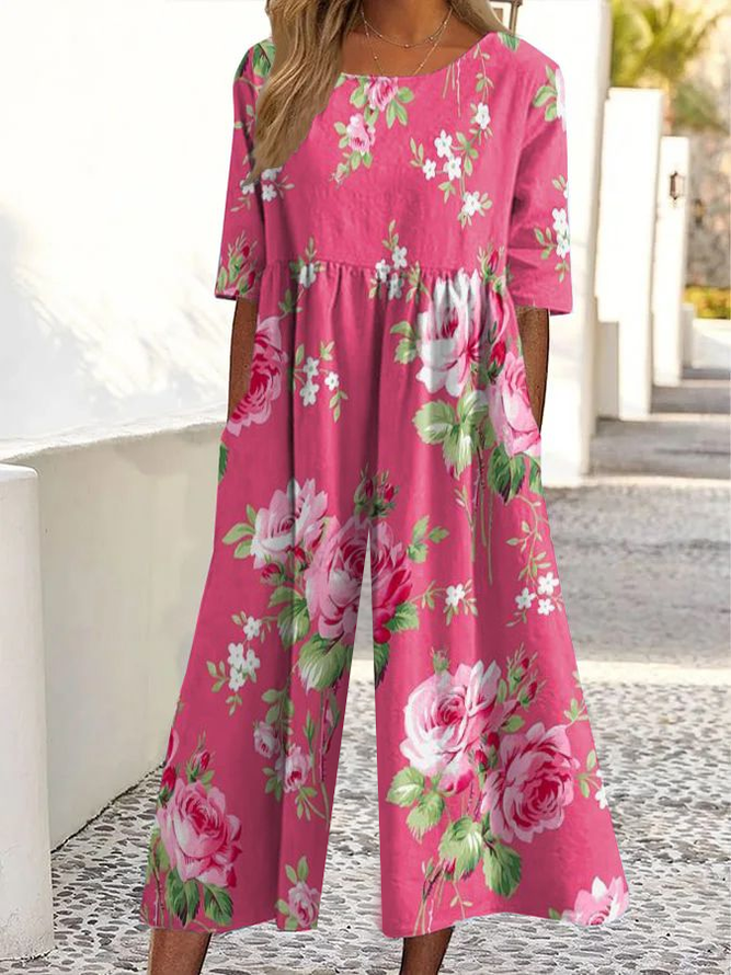 Women Floral Casual Jumpsuits-image-16763215