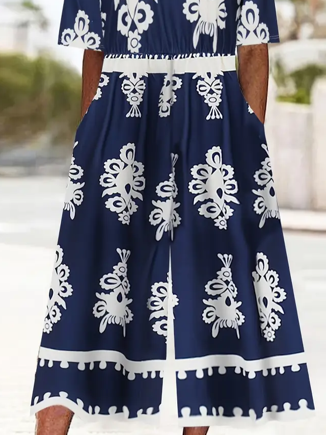 Side view of Women Floral Casual Jumpsuits