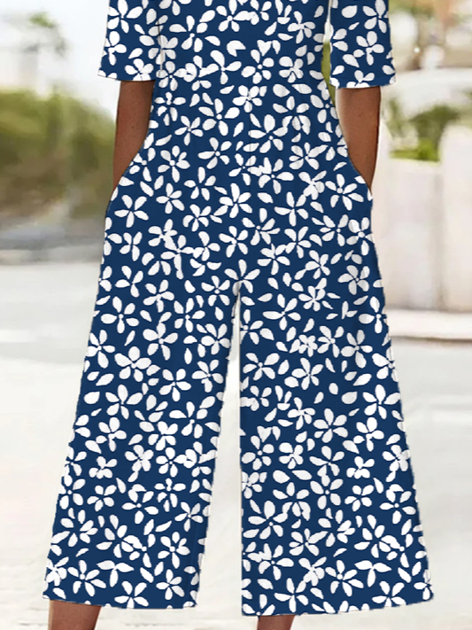 Side view of Women Floral Casual Jumpsuits