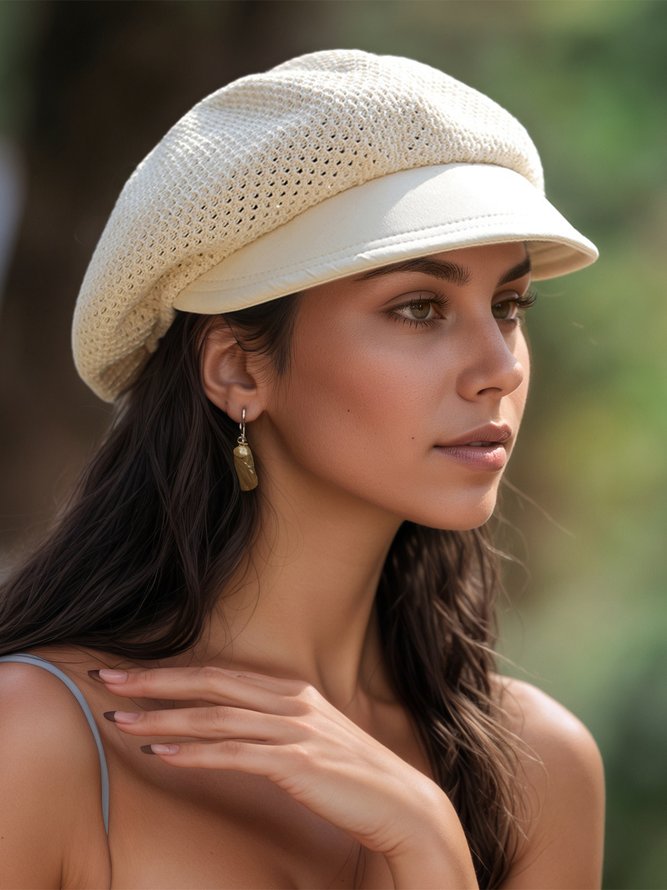 Women Plain All Season Urban Polyester Breathable Daily Beret Regular Hats-image-17000932
