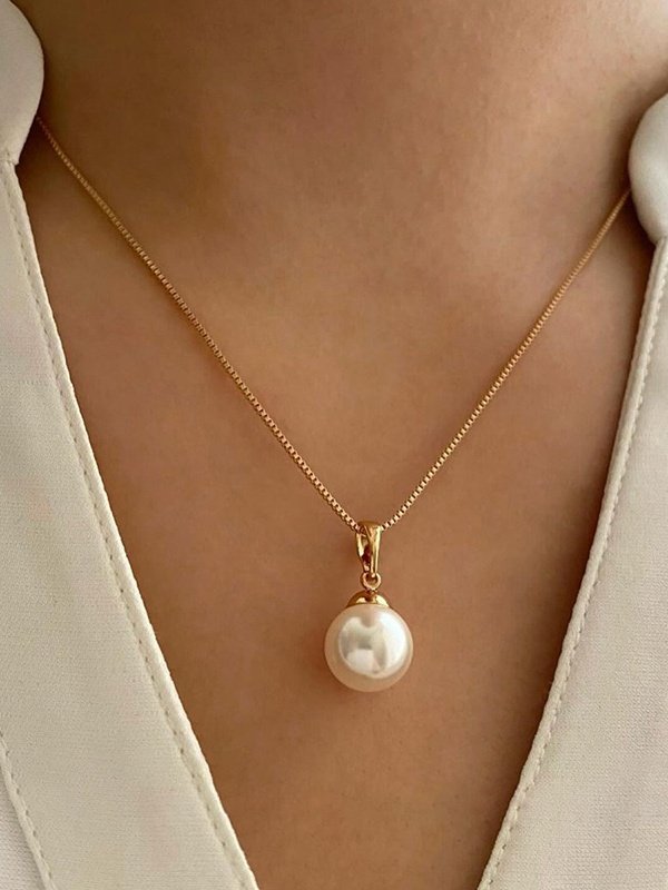 Women Girly Plain All Season Pearl Daily Pearl Chain Necklaces Necklaces-image-16780710