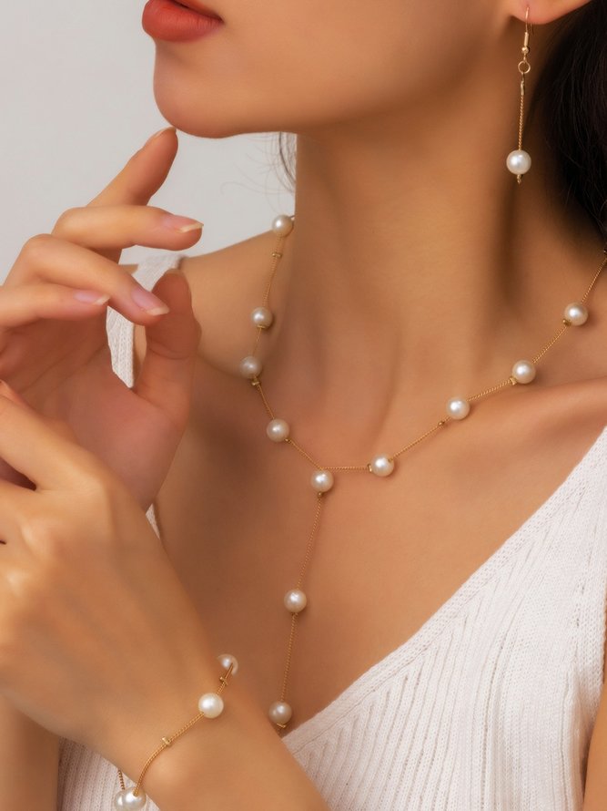 Lady Romance Plain All Season Pearl Commuting Pearl Chain Necklaces Necklaces for Women-image-16780722