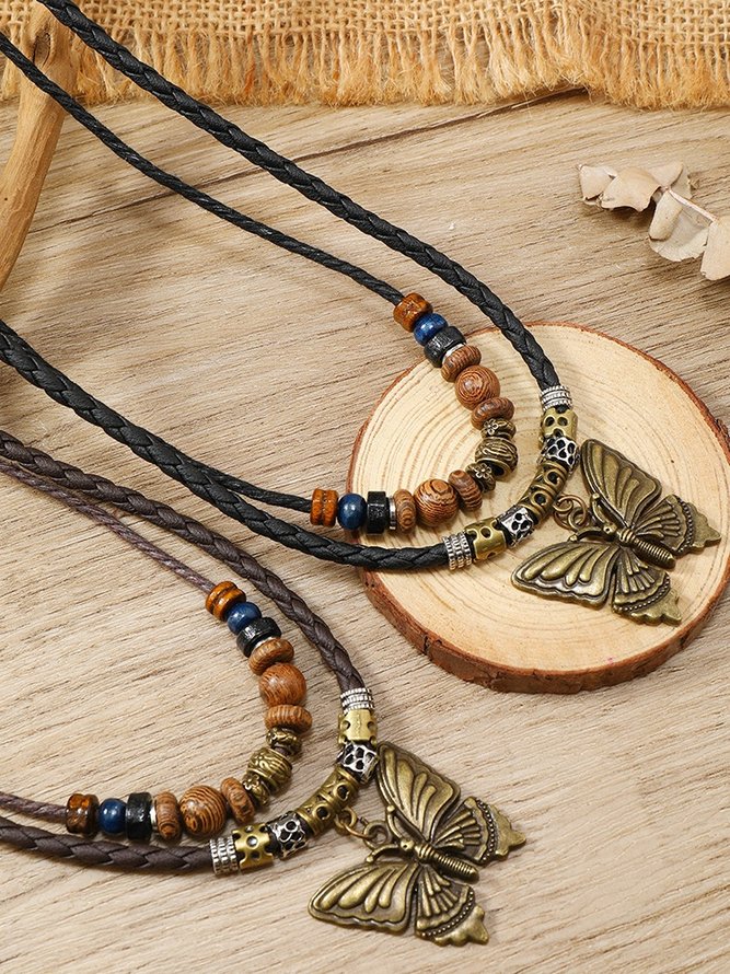 Women Geometric Western Style All Season Split Joint Daily PU Vintage Style Chain Necklaces Necklaces-image-16804511