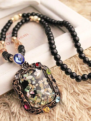 Color Block Street All Season Glitter Party Rhinestone Vintage Style Pendant Necklaces Necklaces for Women-image-16824590