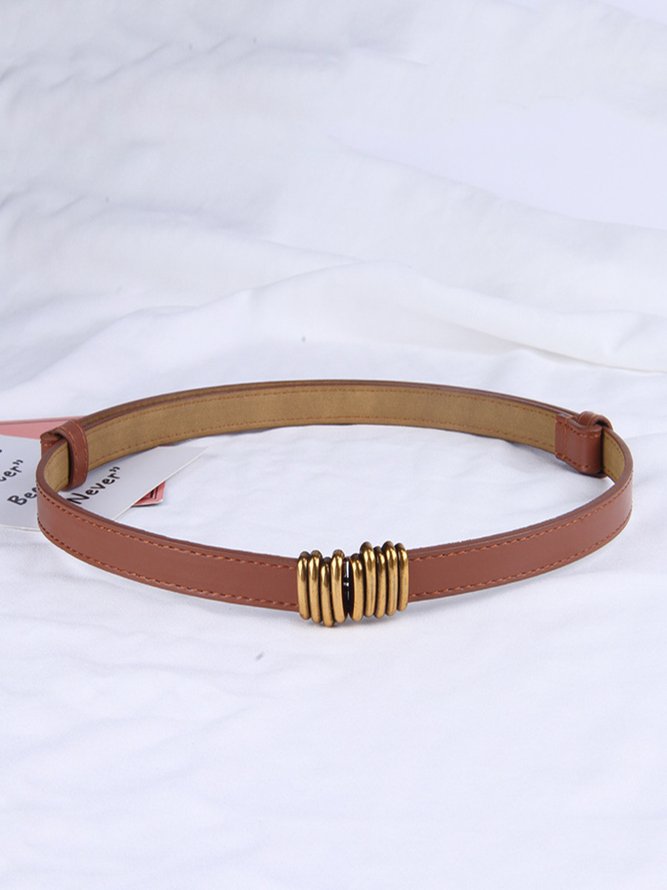 Side view of Street Plain All Season Metal Vacation PU Belts for Women