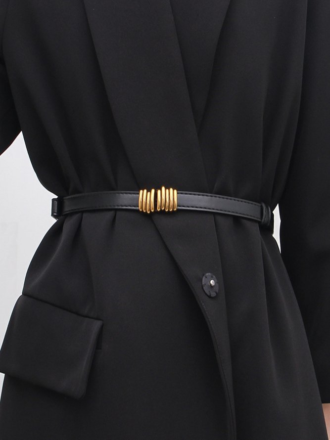 Street Plain All Season Metal Vacation PU Belts for Women-image-16838625